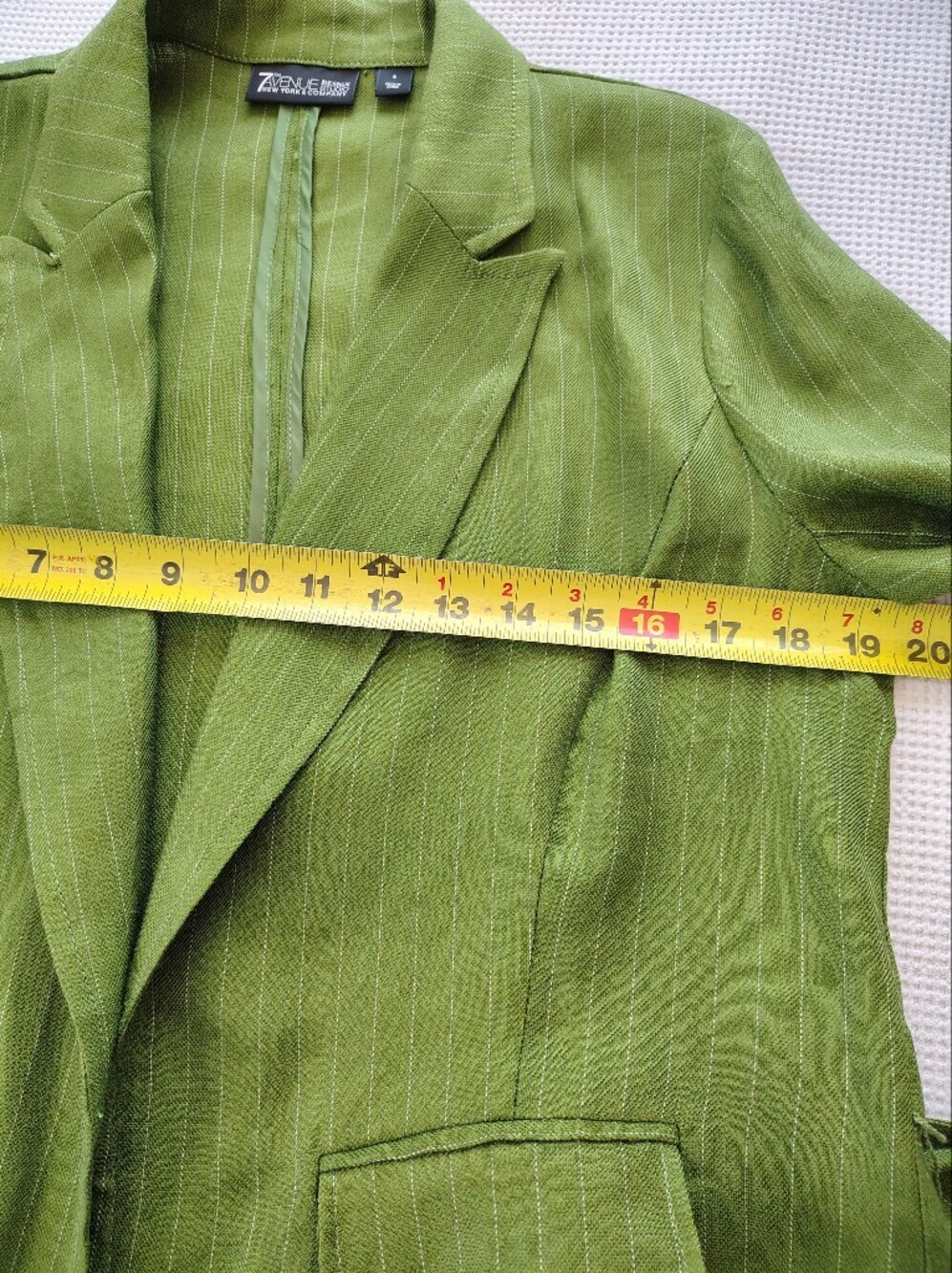 New York & Company Lime Green Pinstripe Blazer Size S - Picture 3 of 8